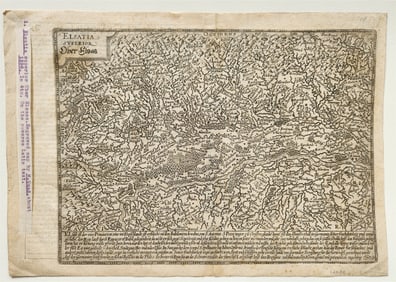 1596 ELSATIA SUPERIOR OBER ELSASS MAP ANTIQUE FRANCE