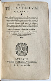 1599 BIBLE GREEK NEW TESTAMENT ANTIQUE 16TH CENT. NOVUM TESTAMENTUM GRAECE RARE
