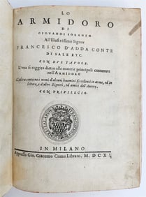 1611 LO ARMIDORO DI GIOVANNI SORANZO ANTIQUE ITALIAN POETRY VELLUM BINDING