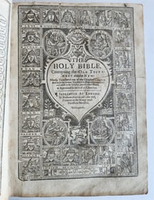 1629 BIBLE IN ENGLISH ANTIQUE ILLUSTRATED OLD & NEW TESTAMENT