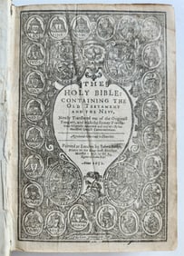 1632 BIBLE IN ENGLISH ANTIQUE OLD & NEW TESTAMENT LONDON - ROBERT BARKER