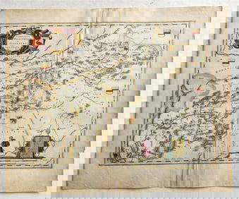 1640 MAP OF GERMANY BENTHEIM & STEINFURT BY WILLEM BLAEU ANTIQUE AUTHENTIC