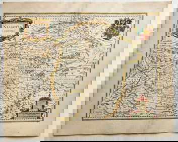1640 MAP OF GERMANY COUNTY OF NASSAU BY WILLEM BLAEU ANTIQUE AUTHENTIC