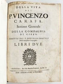1651 DELLA VITA DEL P. VINCENZO CARAFA BY DANIELLO BARTOLI ANTIQUE