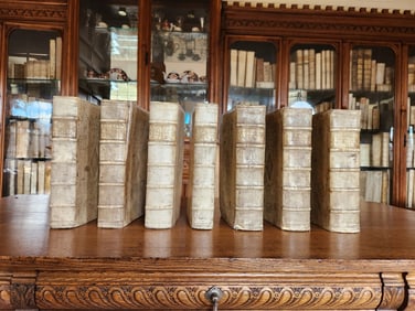 1661-1664 MARTIN LUTHER WORKS 7 FOLIO VOLS ANTIQUE VELLUM IN GERMAN ILLUSTRATED