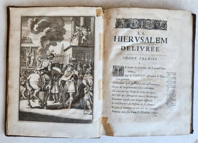 1667 JERUSALEM DELIVERED BY TORQUATO TASSO ANTIQUE ILLUSTRATED