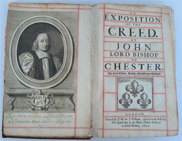 1692 EXPOSITION OF THE CREED BY JOHN PEARSON ANTIQUE FOLIO IN ENGLISH THEOLOGY