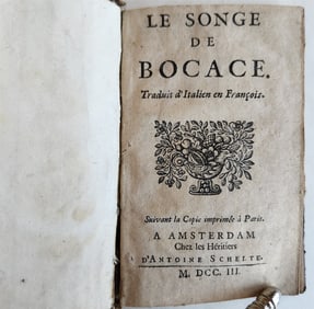 1703 BOCCACCIO LE SONGE DE BOCACE ANTIQUE IN FRENCH
