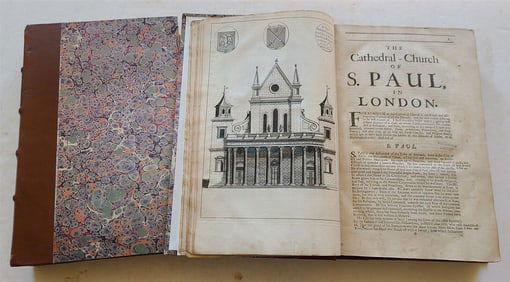 1708 HISTORY OF DIOCESE OF LONDON 2 FOLIO VOLUMES ILLUSTRATED ANTIQUE