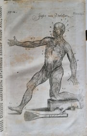 1719 ILLUSTRATED COMPENDIUM OF HOUSEHOLD LITERATURE ANTIQUE GERMAN PIGSKIN FOLIO