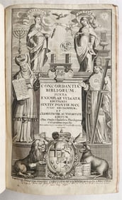 1731 BIBLE CONCORDANCE IN LATIN ANTIQUE FOLIO CONCORDANTIAE BIBLIORUM