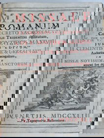 1741 MISSALE ROMANUM ANTIQUE FOLIO