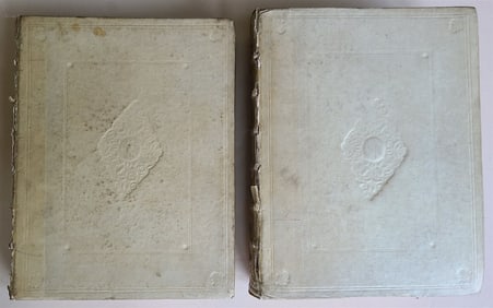 1743 SATYRICON BY PETRONIUS ANTIQUE 2 VOLUMES VELLUM BINDING