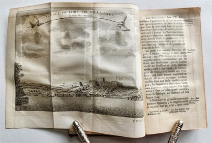 1748 HISTOIRE DES VOYAGES VOL.13 ANTIQUE ILLUSTRATED AFRICA TRAVELS GHANA GUINEA