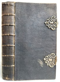 1771 BIBLE IN GERMAN STINGRAY BINDING W/SILVER CLASPS ANTIQUE ILLUSTRATED ZURICH