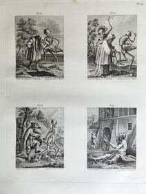 1780 THE TRIUMPH OF DEATH ENGRAVINGS BY HOLBEIN ANTIQUE LE TRIOMPHE DE LA MORT