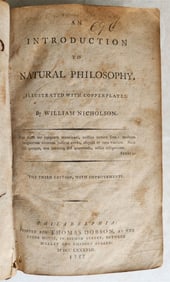 1788 INTRODUCTION TO NATURAL PHILOSOPHY AMERICAN EDITION ANTIQUE ILLUSTRATED