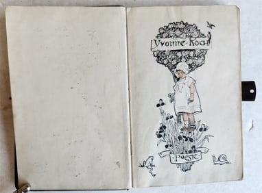 1855 ALBUM AMICORUM - MANUSCRIPT POETRY GERMAN BOOK ANTIQUE ILLUSTRATED LANDAU