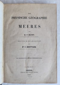 1856 PHYSICAL GEOGRAPHY OF THE SEA ANTIQUE ILLUSTRATED W/MAPS IN GERMAN