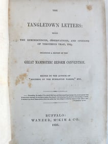 1856 THE TANGLETOWN LETTERS ANTIQUE GREAT MAMMOTHIC REFORM CONVENTION