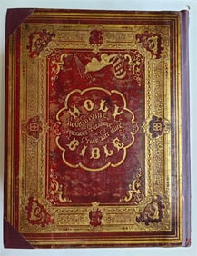 1860S BIBLE IN ENGLISH ANTIQUE VICTORIAN FOLIO BEAUTIFUL BINDING CIVIL WAR ERA
