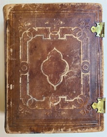 1870 BIBLE IN GERMAN ILLUSTRATED PHILADELPHIA AMERICANA ANTIQUE W/ CLASPS