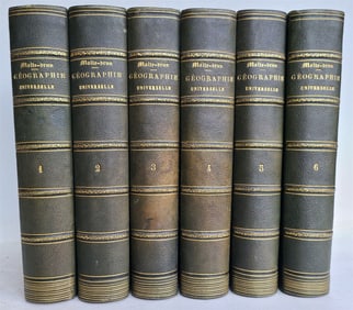 1875 WORLD'S GEOGRAPHY 6 VOLUMES ANTIQUE IN FRENCH ILLUSTRATED