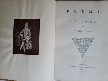 1879 POEMS & LETTERS BY THOMAS GRAY ANTIQUE ILLUSTRATED W/TIPPED-IN PHOTO PLATES