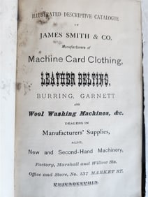 1890S ILLUSTRATED CATALOGUE OF JAMES SMITH & CO. ANTIQUE MACHINERY PHILADELPHIA