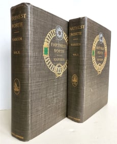 1897 FARTHEST NORTH BY NANSEN 2 VOLS ANTIQUE VOYAGE OF EXPLORATION OF SHIP FRAM