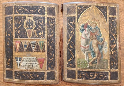 19TH CENTURY RARE IMITATION OF 15TH CENT SIENESE BOOK COVERS ICILIO JONI ANTIQUE