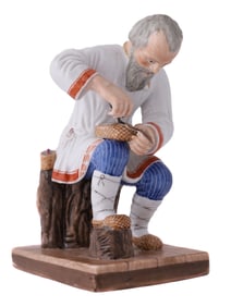 RUSSIAN PORCELAIN FIGURE, POPOV, LATE 19TH CENT.