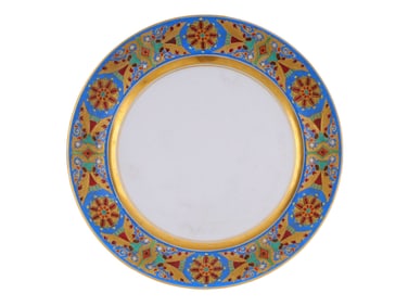 A RUSSIAN PORCELAIN GOTHIC SERVICE PLATE, REIGN OF ALEXANDER II