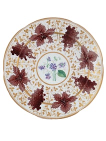 A RUSSIAN IMPERIAL PORCELAIN  FACTORY KORBIEVSKY SERVICE PLATE, 1902