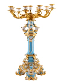 A RUSSIAN IMPERIAL PORCELAIN FACTORY CANDELABRUM PERIOD OF NICHOLAS I, ST. PETERSBURG