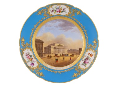 PORCELAIN PLATE, VIEW OF MOSCOW, 19TH CENTURY