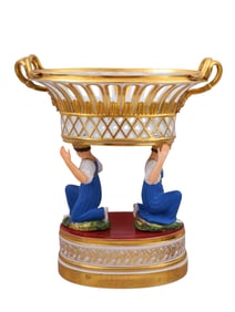 A RUSSIAN PORCELAIN CENTREPIECE, BATENIN MANUFACTORY, 1830S.