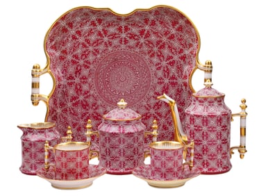RARE RUSSIAN PORCELAIN TEA / COFFEE SET, 19TH C.