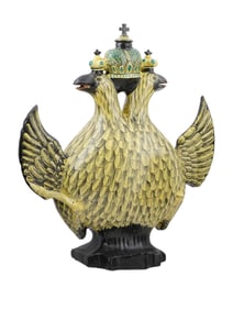 GZHEL CERAMIC IMPERIAL RUSSIAN EAGLE, 18TH CENT.