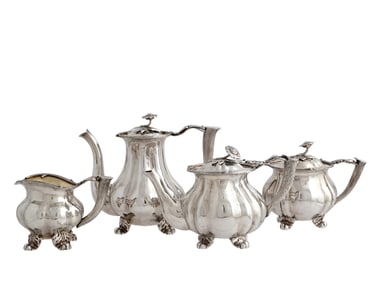 RUSSIAN SILVER TEA AND COFFEE SERVICE, 19TH CENT.