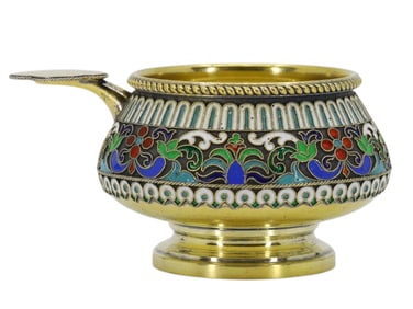 RUSSIAN SILVER ENAMEL CHARKA, KHLEBNIKOV, 1874