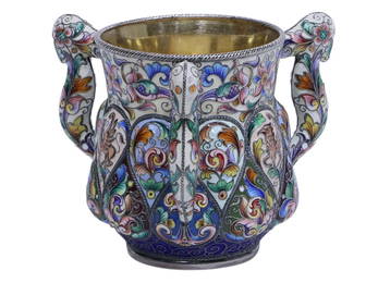 RUSSIAN SILVER AND ENAMEL CUP, RUCKERT, 1899-1908
