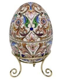 RUSSIAN ENAMEL EASTER EGG, F. RUCKERT, 1899-1908
