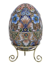 RUSSIAN ENAMEL EASTER EGG, F. RUCKERT, 1899-1908