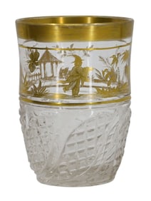RUSSIAN CUT-GLASS GILT BEAKER, EARLY 19TH CENT.