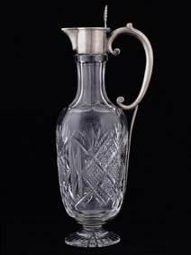 RUSSIAN SILVER-MOUNTED GLASS CARAFE, 1899-1908
