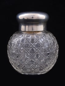 LARGE FABERGE CUT-GLASS TEA CADDY, 1882-1899