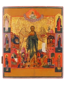 RUSSIAN ICON, ST. JOHN THE BAPTIST, 19TH CENTURY