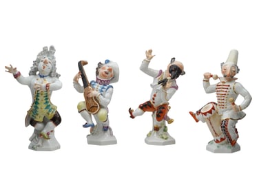 FOUR MEISSEN PORCELAIN MUSICIANS, CIRCA 1950S