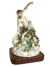 MEISSEN PORCELAIN GROUP "SATYR AND NYMPHS", 1898